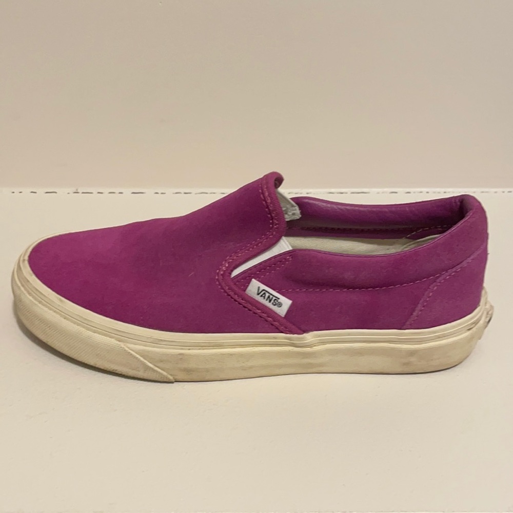 Magenta suede vans